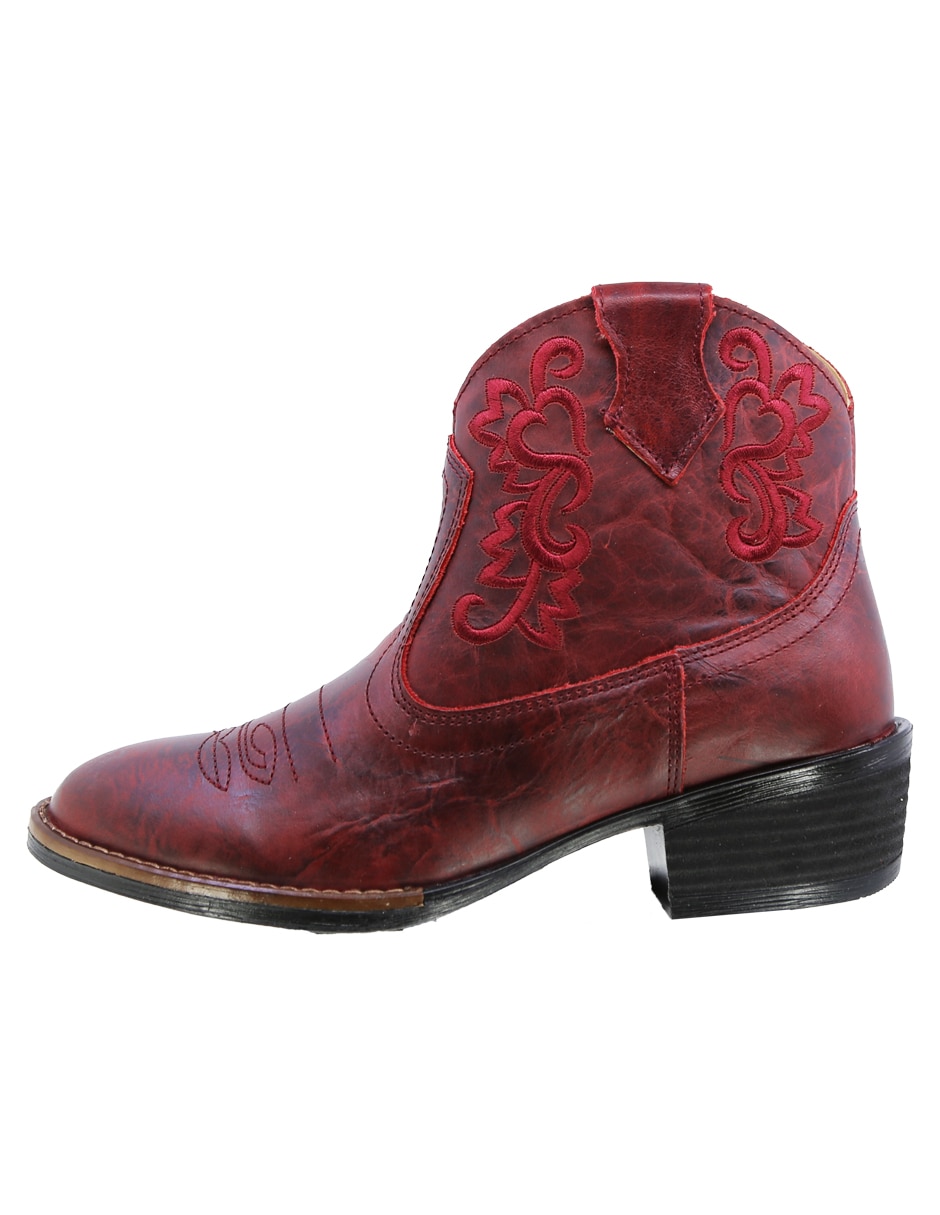 Bota cowboy al tobillo Vaquera de piel para mujer 1